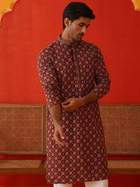 Jompers Men Geometric Embroidered Sequinned Kurta
