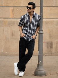 Powerlook Men Printed Stripe Lightweight Shirt