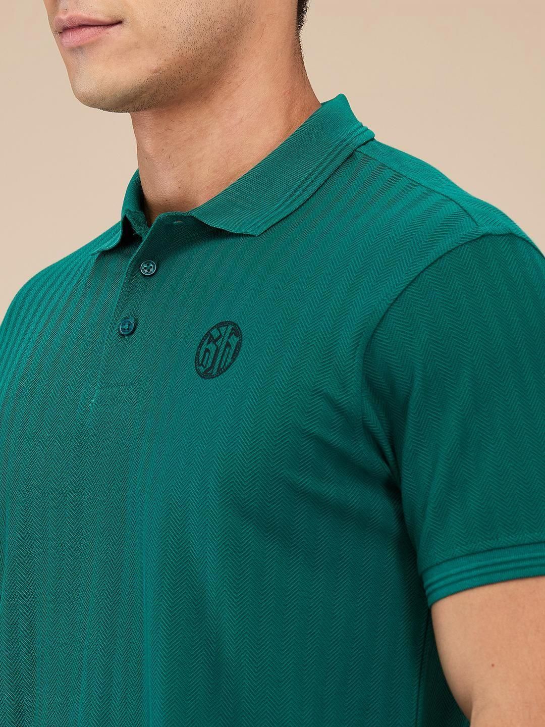Being Human Men Self Design Polo Collar Cotton T-shirt
