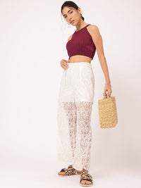 DressBerry Halter-Like Whispers Ribbed Moments Knit Crop Top