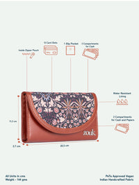 ZOUK Women Kashmir Blooms Kyra Flap Wallet