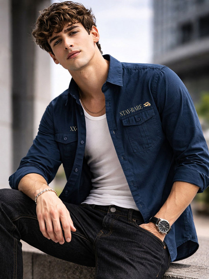 ADRO Men Standard Printed Cargo Cotton Shirts in Regular Fit
