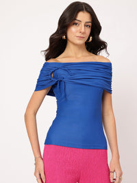 DressBerry Bardot Babe Off-Shoulder Ruched Fitted Top