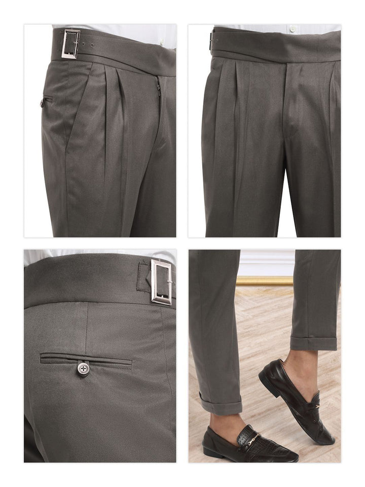KLOTTHE Lelaki Slim Fit Seluar Pleated Mudah Dicuci
