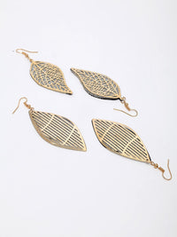 DressBerry Gold-Toned Leaf Shaped Drop Earrings