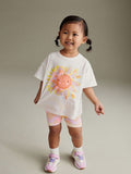 YK Girls Printed T-shirt with Shorts