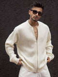 Powerlook Men Collarless Vertical Striped Casual Shirt