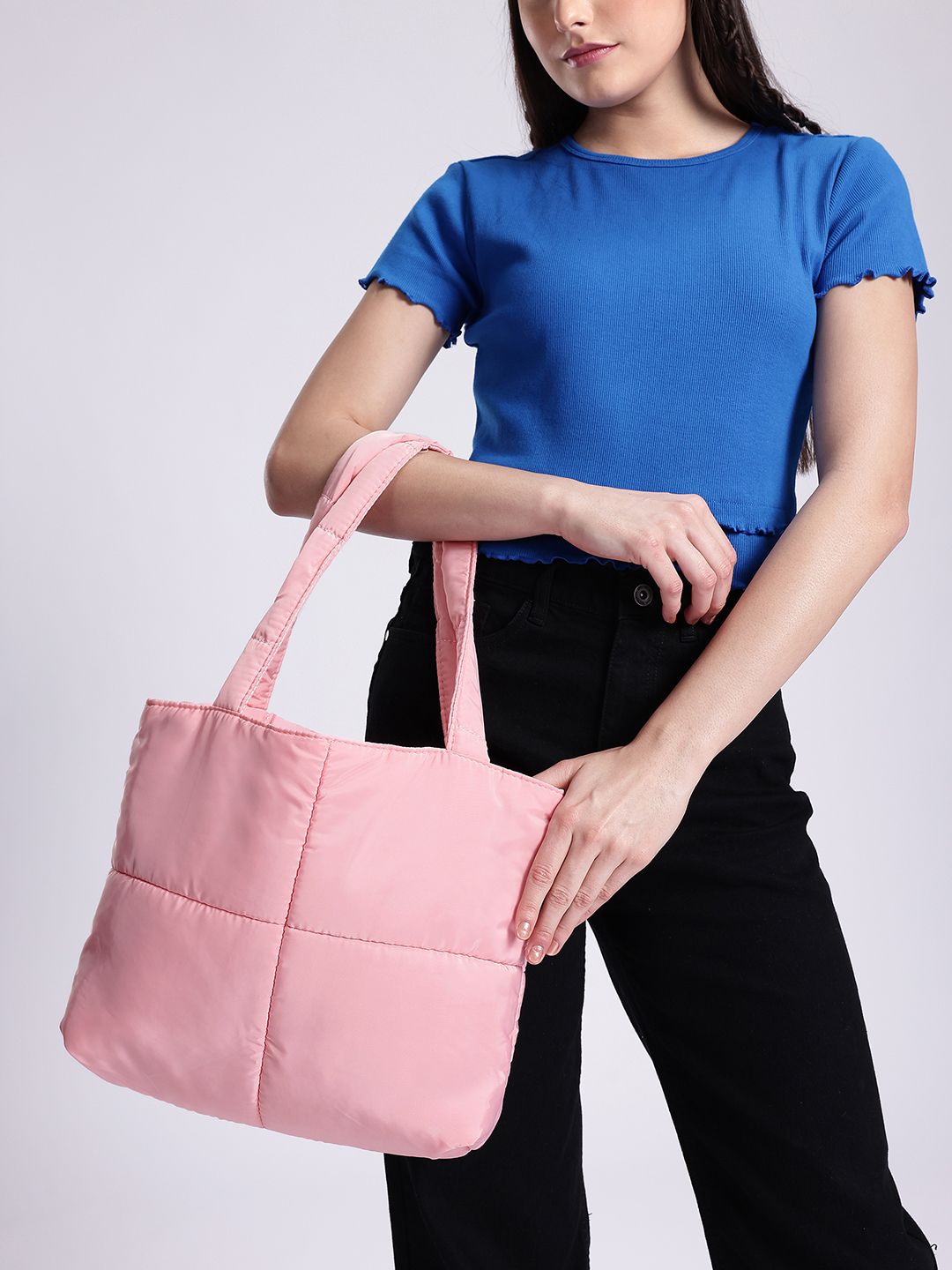 DressBerry Structured Quilted Shoulder Bag