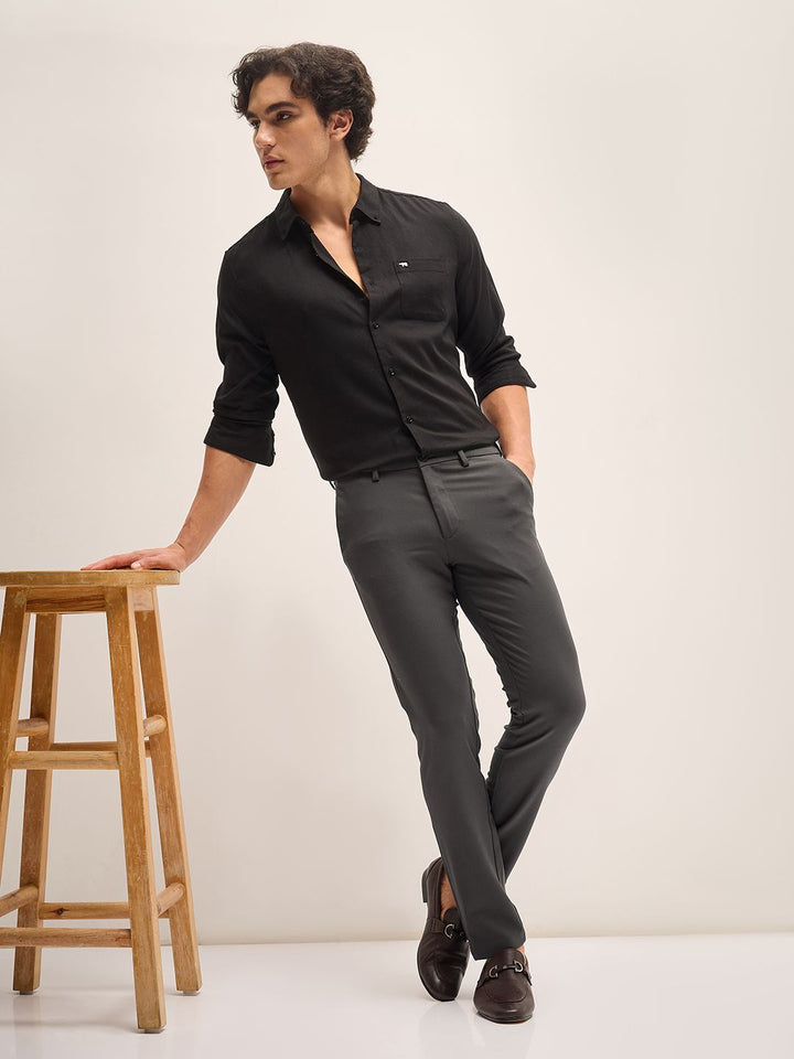 THE BEAR HOUSE Men Slim Fit Chinos Trousers
