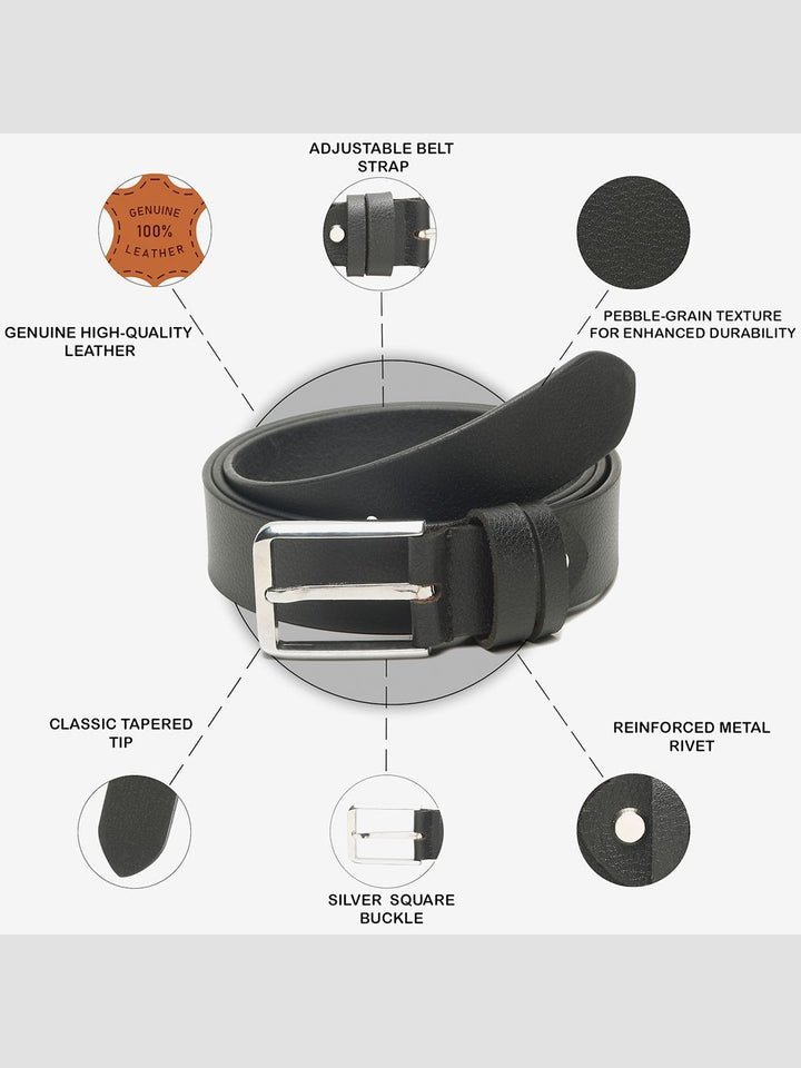 Teakwood Leathers Men Textured Leather Belt