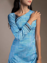 Mamicha Print Satu Bahu Pakaian Midi Fit & Flare Crepe