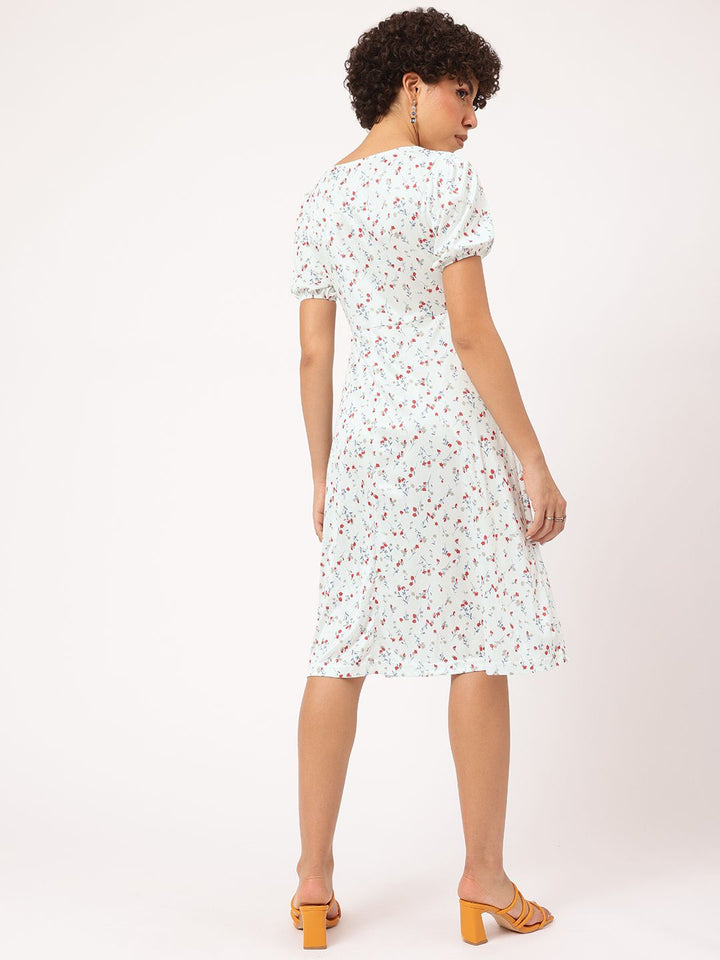 DressBerry Spring Blossom Floral Empire Midi Dress