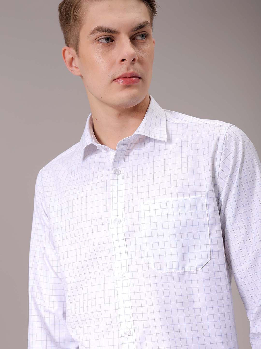 The Indian Garage Co. X Luxe Men Spread Collar Micro Checked Slim Fit Formal Shirt