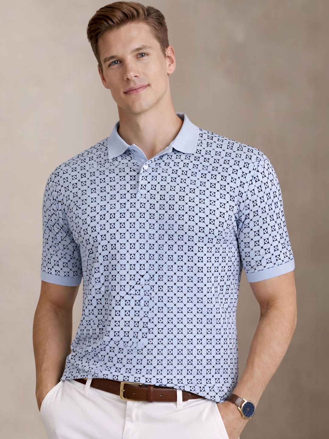 Baju-T Kolar Polo Bercetak ADRO Lelaki