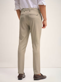 THE BEAR HOUSE Men Slim Fit Mid-Rise Flat-Front Trousers