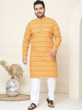 SOJANYA PLUS Geometric Printed Mandarin Collar Pure Cotton Straight Kurta with Pyjamas