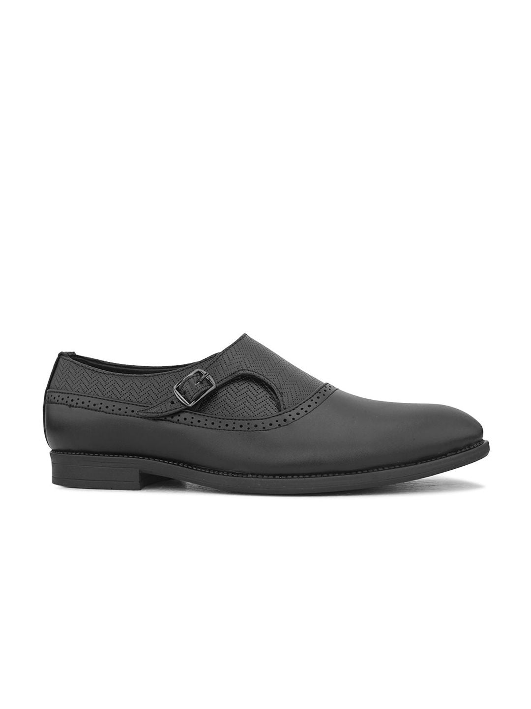 House of Pataudi Men Textured Slip On Formal Loafers