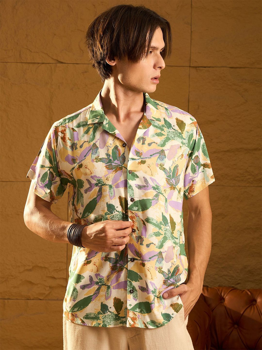 DENNISON Hand Block Printed Oversized Casual Shirt