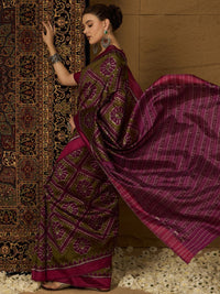 Saree mall Silk Blend Designer Ikat Sarees
