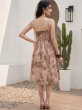 Pakaian Mamicha Floral Print Crepe A-Line