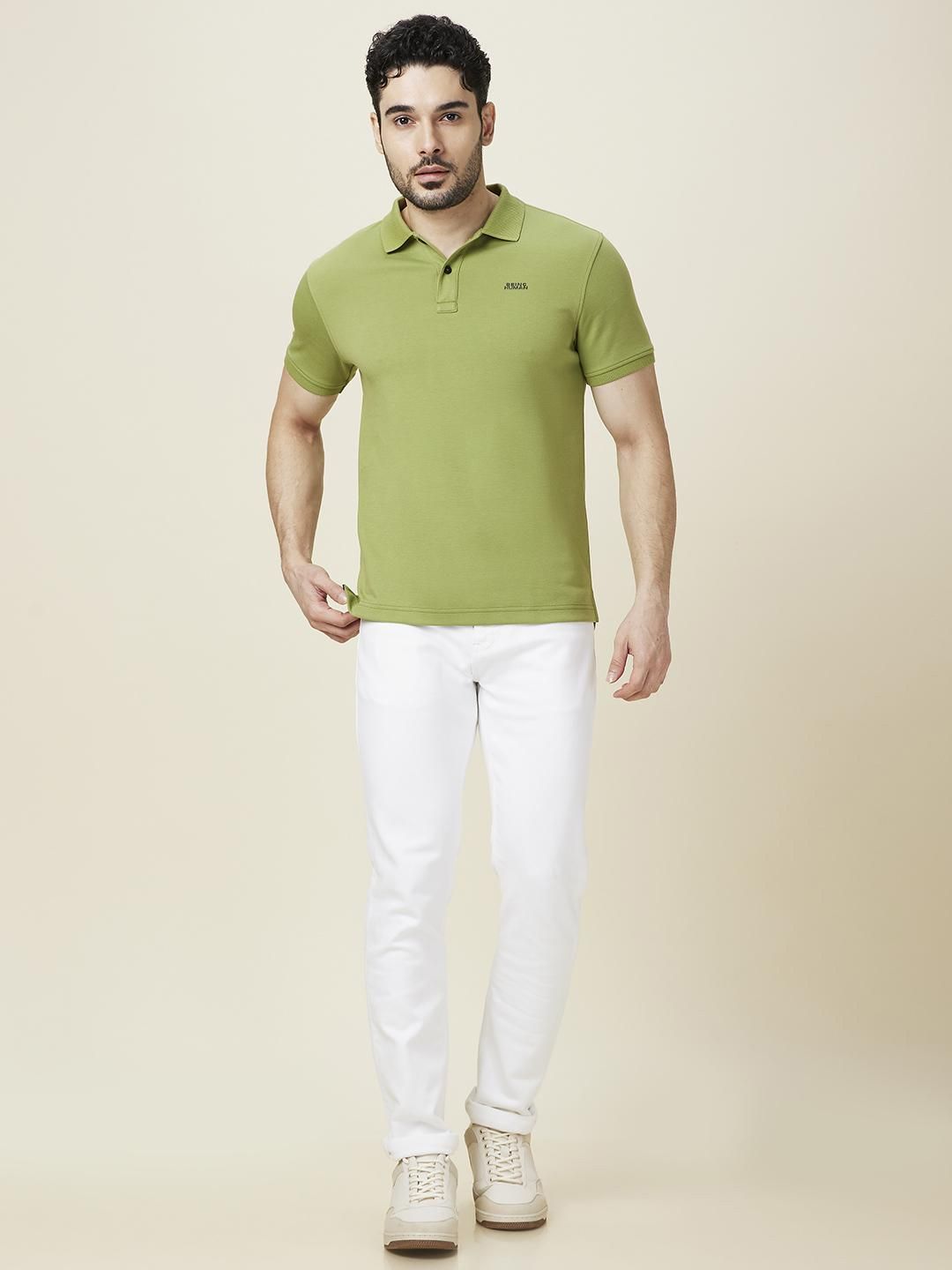 Being Human Men Solid Polo Collar Slim Fit T-shirt