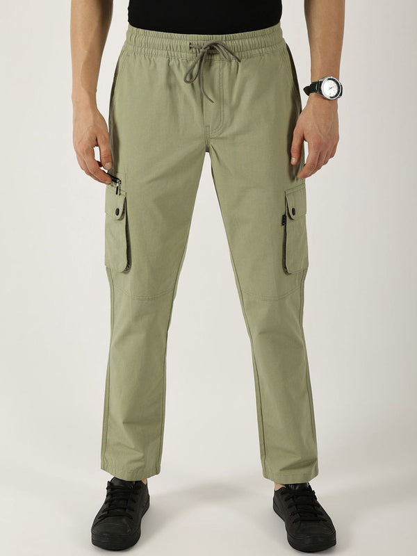 Thomas Scott Men Smart Regular Fit Mid-Rise Easy Wash Cotton Cargos