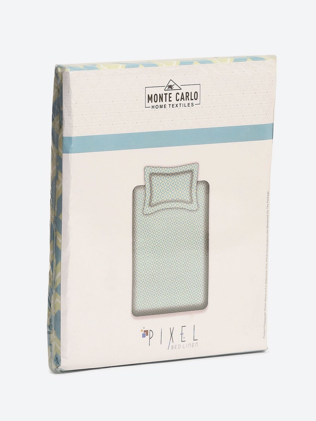 Monte Carlo Pixel Blue & Grey Dicetak 120 TC Single Bedsheet Set 1.52 m x 2.30 m