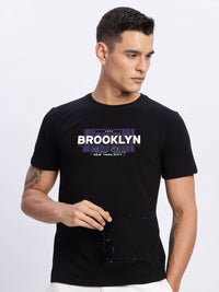 ADRO Typography Printed Round Neck Cotton T-shirt