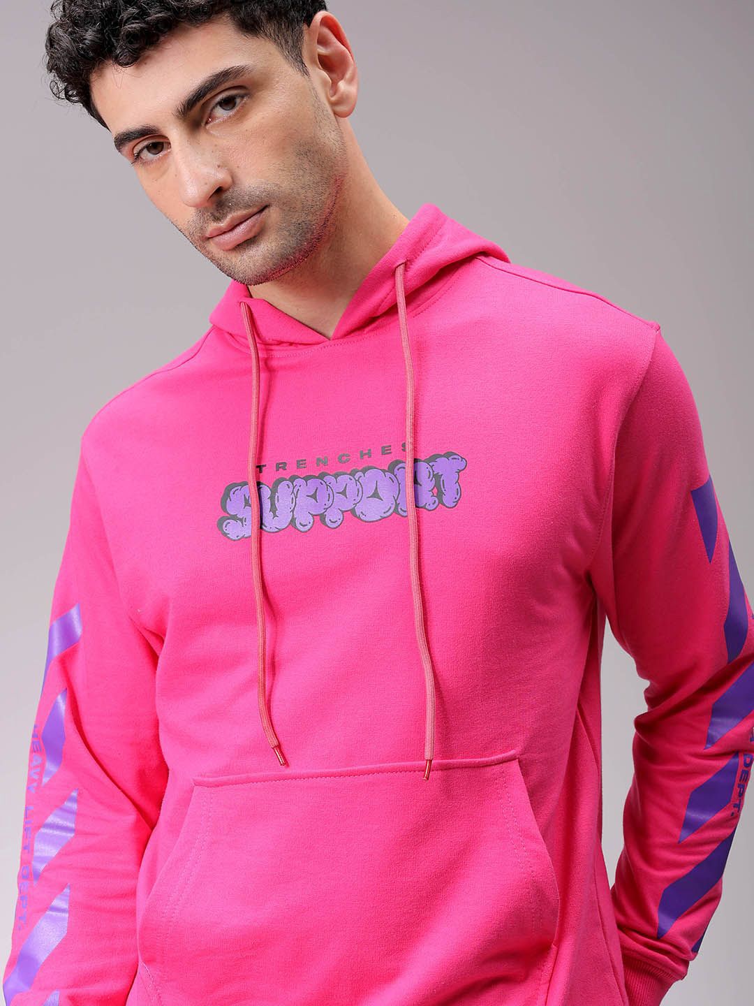 The Indian Garage Co Men Printed Hooded Sweatshirt