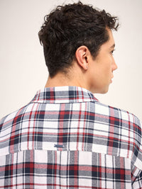 THE BEAR HOUSE Men Tartan Checked Cotton Relaxed Fit Casual Shirt