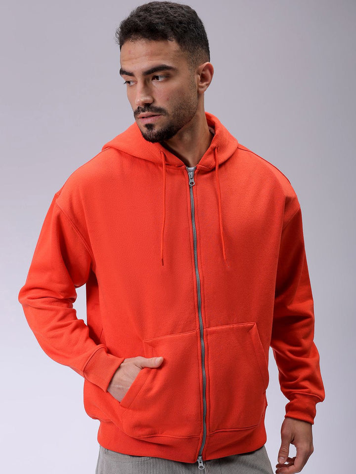 The Indian Garage Co Men Hooded Double Way Front Open Zipper Sweatshirt