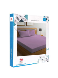 Myntra Elegant Homes Polycotton Belang Merah Jambu 300 TC Cadar Katil Halus King dengan 2 Sarung Bantal-98 x 87 inci