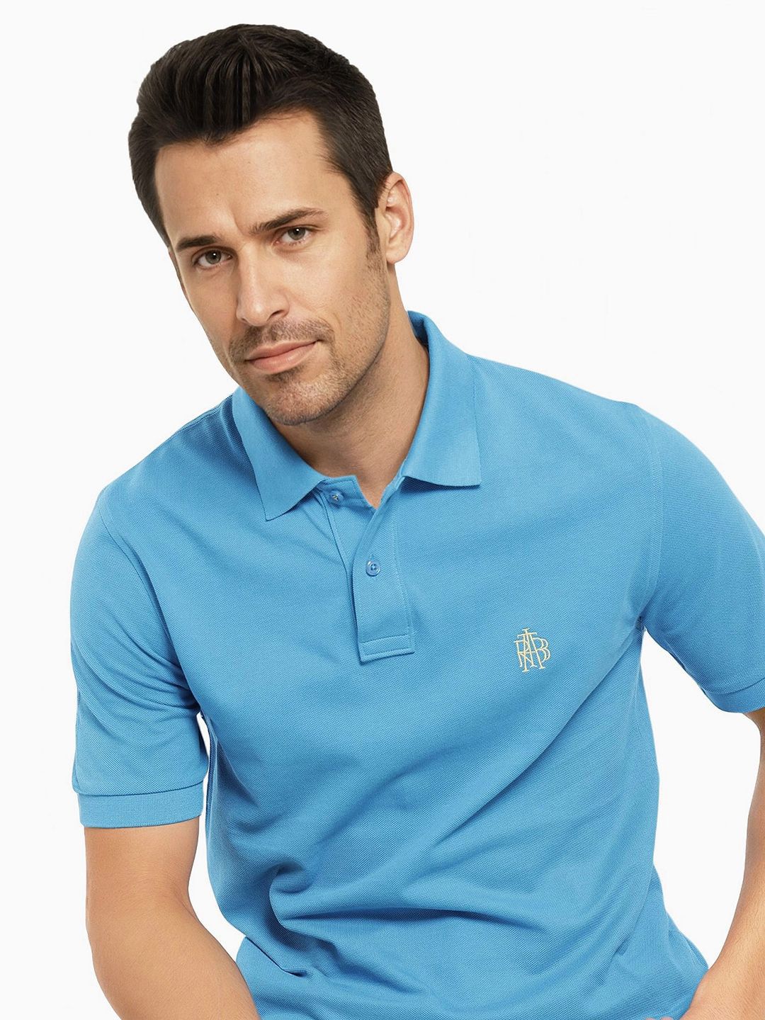 RARE RABBIT Men Solid Polo Collar Cotton T-shirt