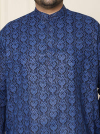 SOJANYA PLUS Ethnic Motifs Band Collar Straight Kurta With Pyjamas
