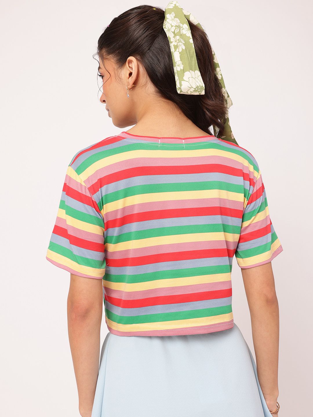 DressBerry Sweet Sensation Candy Stripes Cropped Boxy T-shirt
