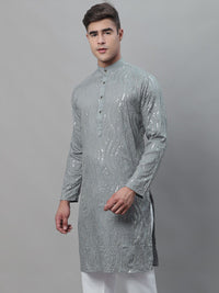 SOJANYA Ethnic Motif Embroidered Sequined Work Pure Cotton Kurta