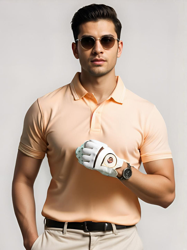 Tshirts ADRO Men Peach Cotton
