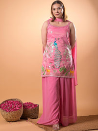 Mamicha Women Ethnic Motifs Regular Pure Cotton Kurti with Palazzos & Dupatta