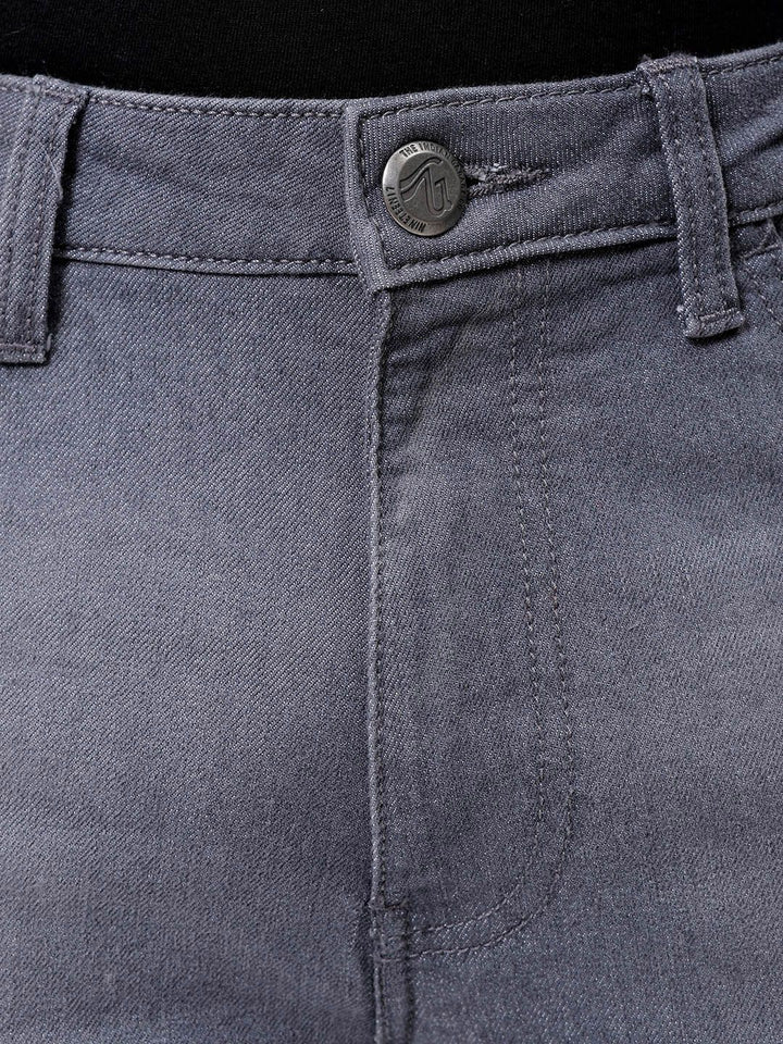 The Indian Garage Co Men Slim Fit Low Distress Light Fade Stretchable Jeans