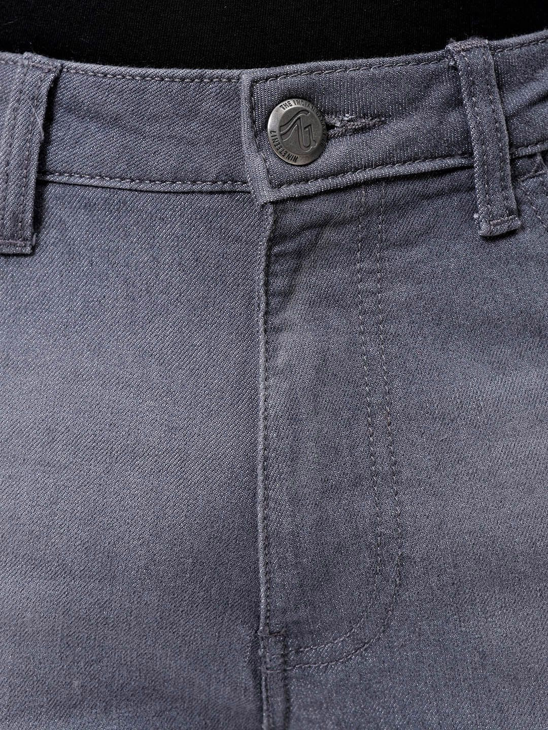 The Indian Garage Co Men Slim Fit Low Distress Light Fade Stretchable Jeans