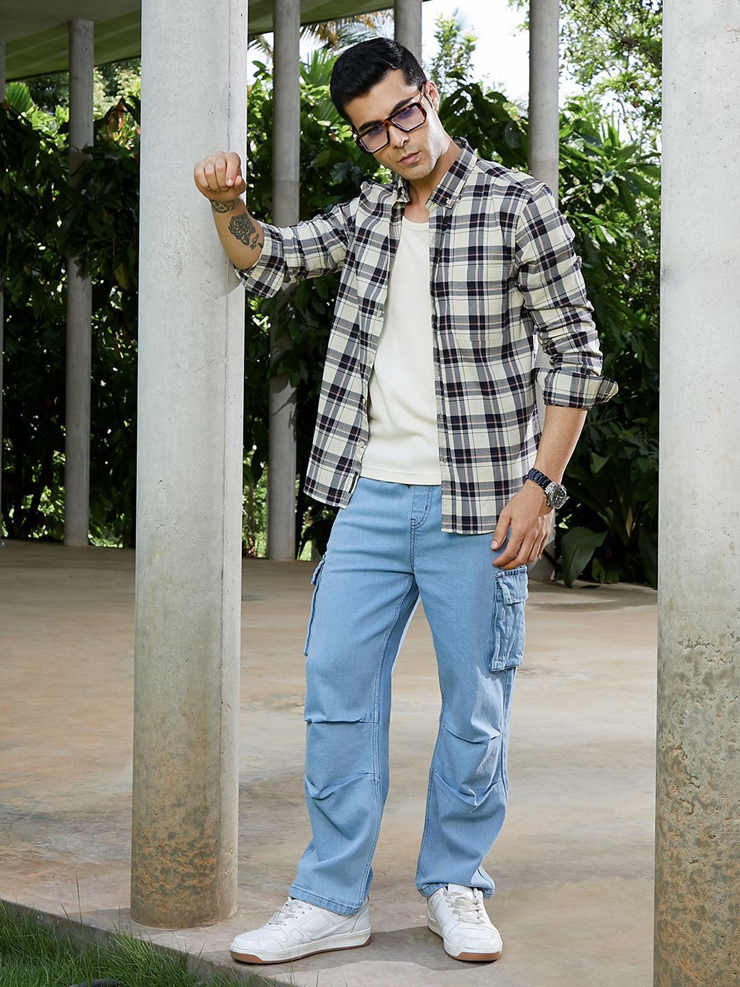 Campus Sutra Comfort Tartan Checked Regular Fit Casual Shirt