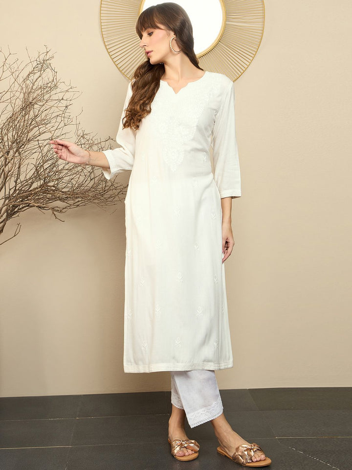 Indo Era Ethnic Motifs  Embroidered Straight Kurtas