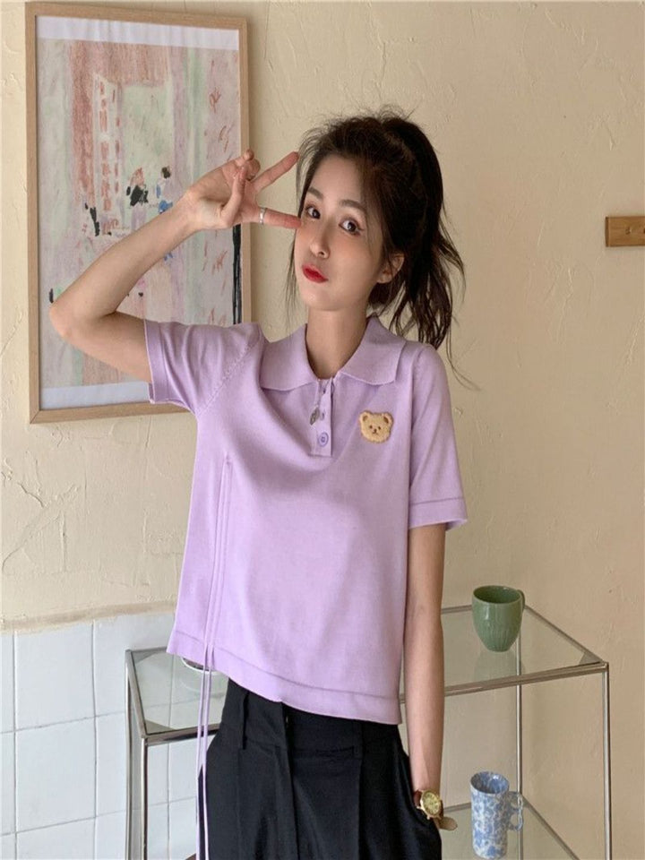 T-shirt tanaman kolar polo dressberry