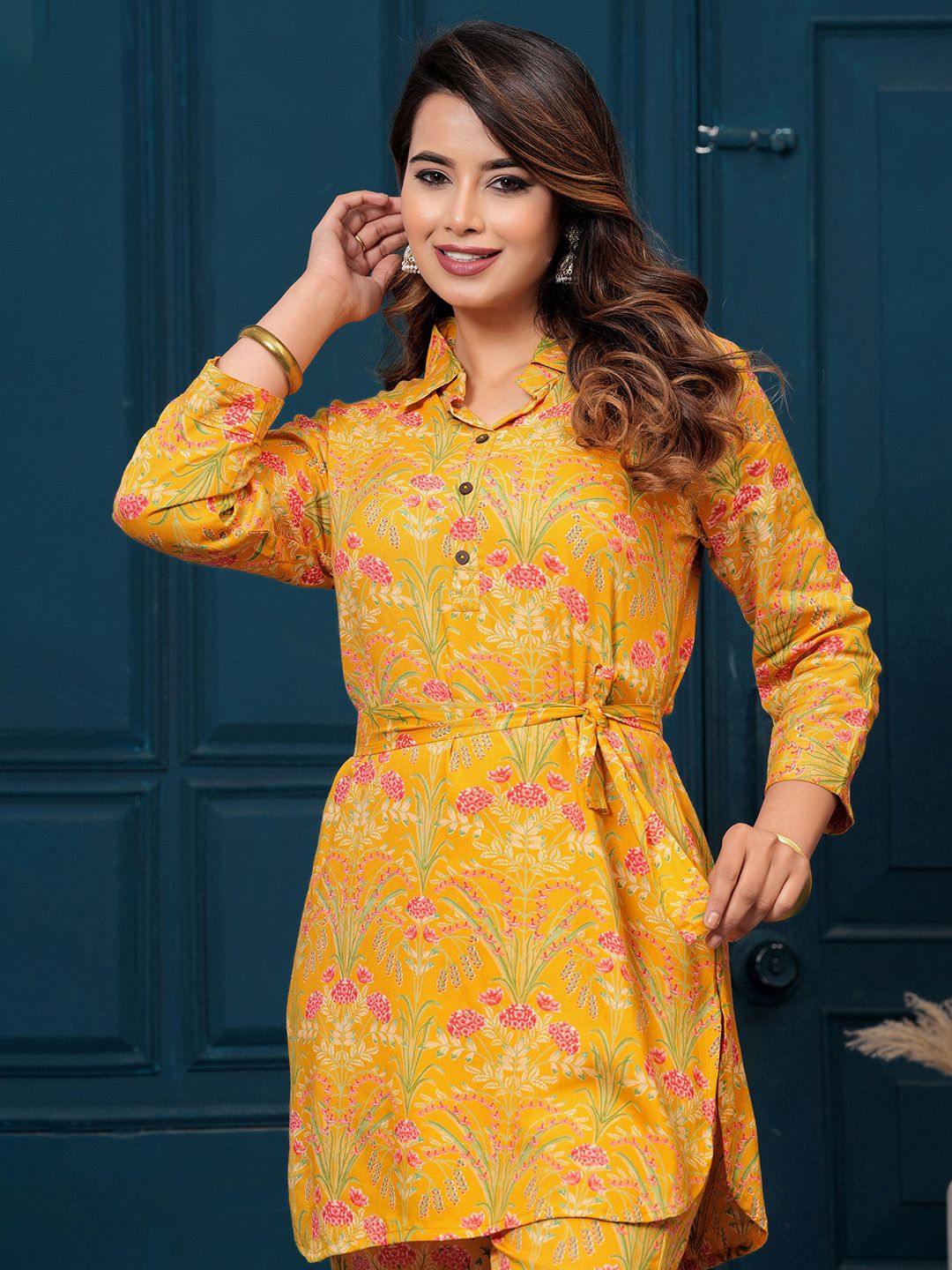 Indo Era Printed Tunic With Trousers Co-Ords