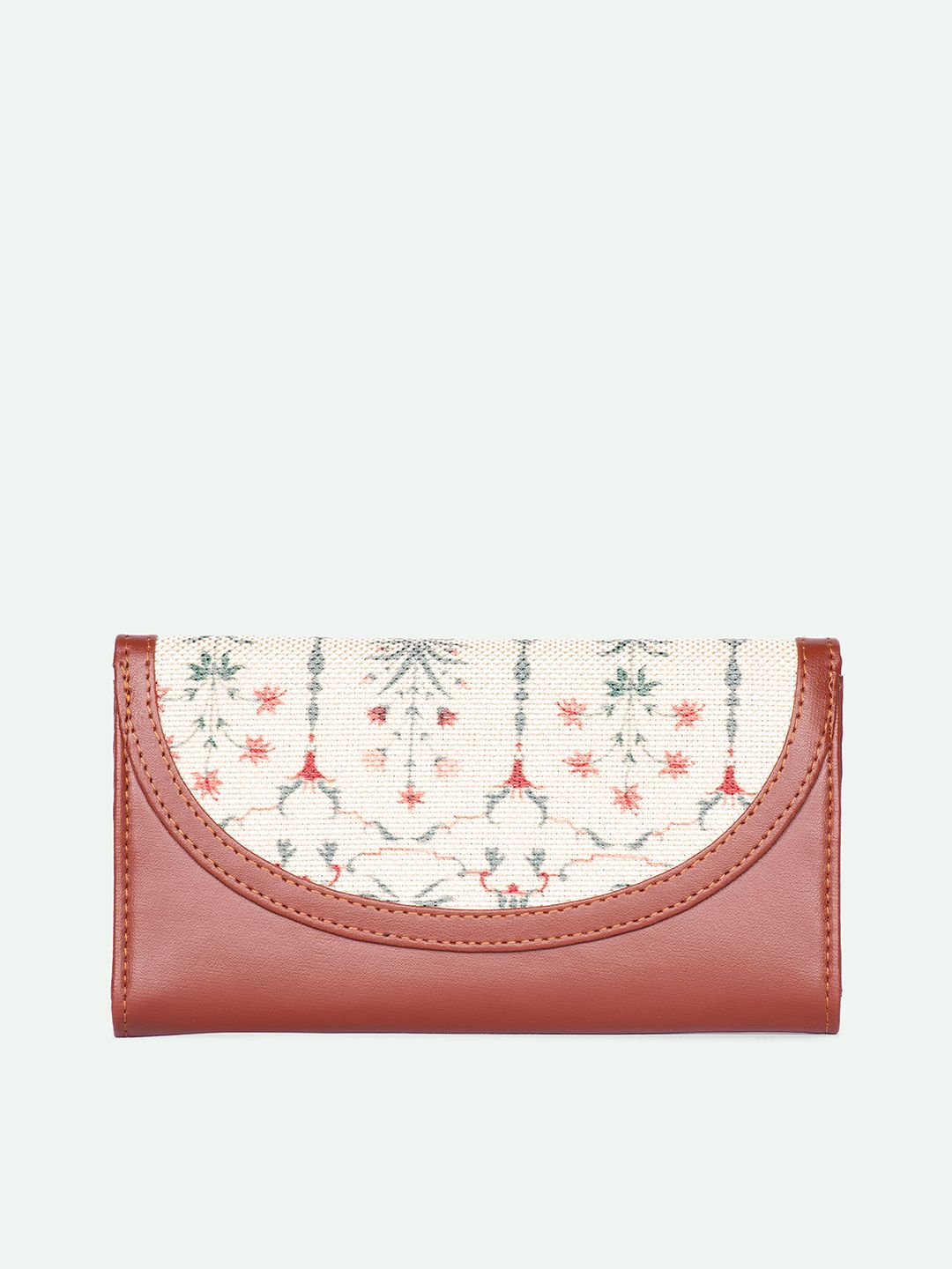 ZOUK Women Ethnic Motifs Printed Leather Card Holder