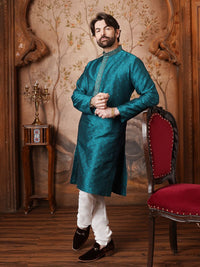SOJANYA Woven Design Mandarin Collar Straight Kurta