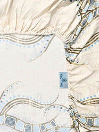 KLOTTHE Cream Abstract Printed 300 TC Single  Bedsheets