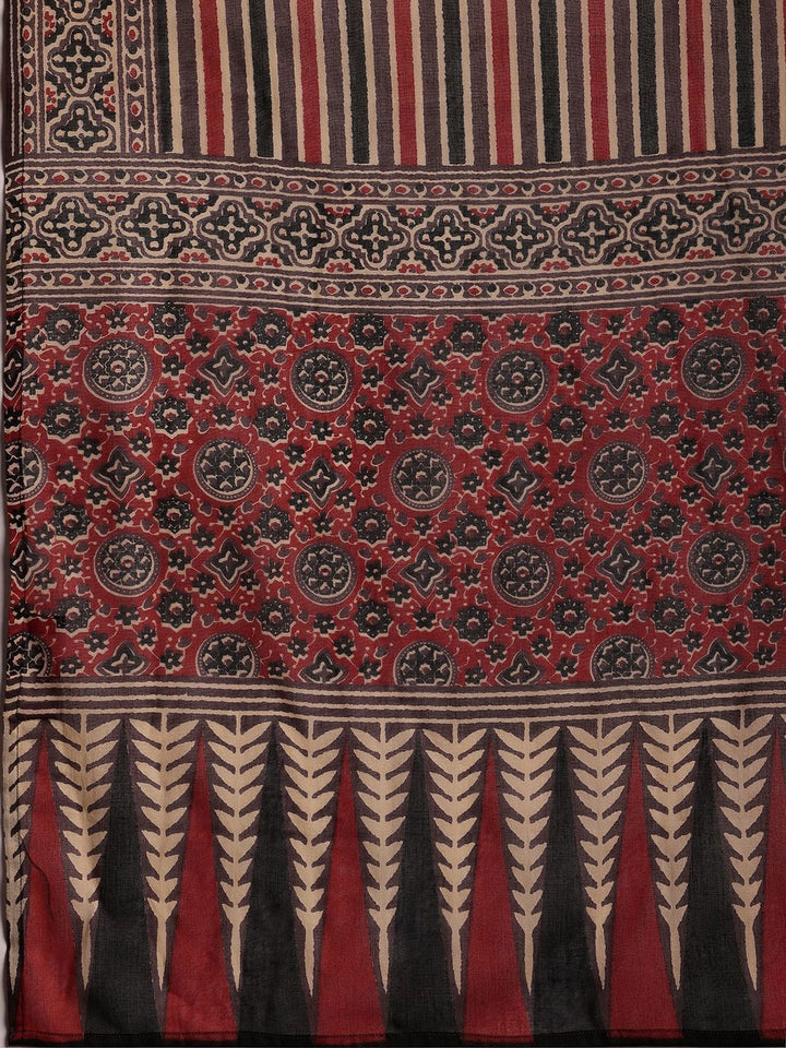 Libas Ethnic Motifs Printed Gotta Patti Pure Cotton Kurta with Trousers & Dupatta