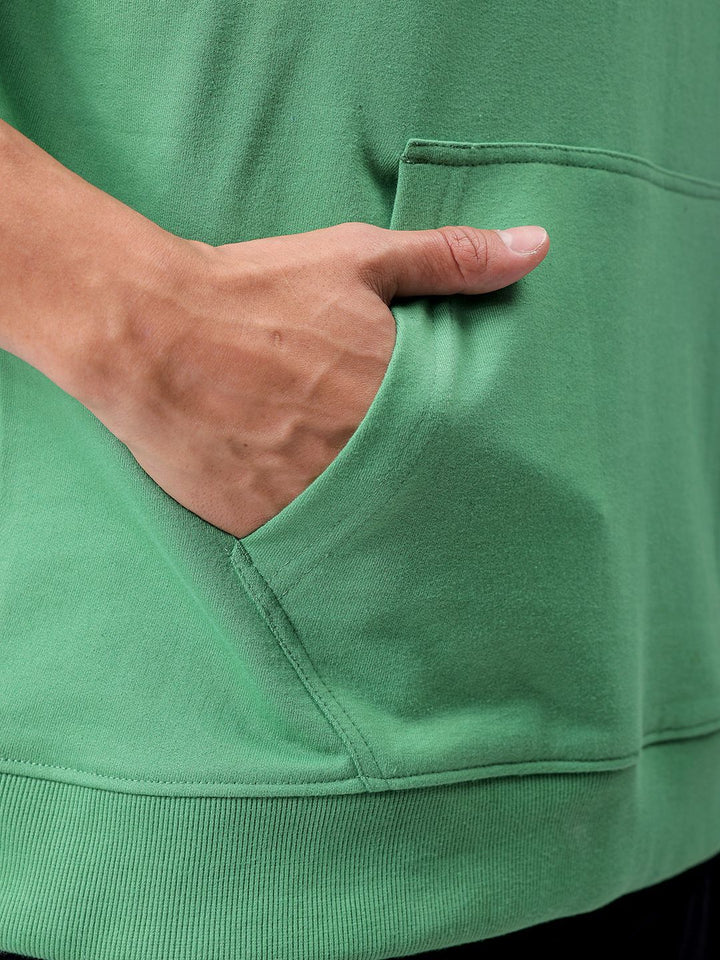 The Indian Garage Co Men Solid Hooded Sweatshirt