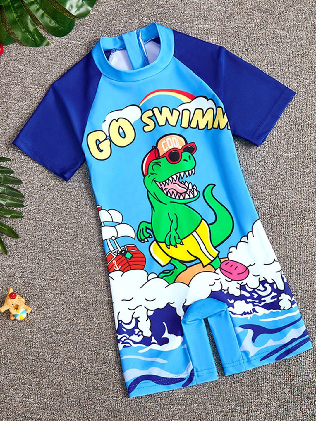 YK Girls Printed Round Neck Legsuit
